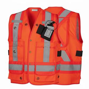Chaleco de Trabajo de Alta Visibilidad con Bolsillo con Cremallera Reflectante, Color Personalizado, Seguridad, Poliéster, No Tóxico, para Hombre, Venta al por Mayor - Product Image 6