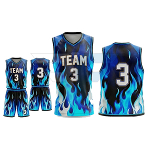 Uniforme de basket-ball pour hommes de haute qualité, design personnalisé, 100% polyester, taille plus, manches courtes, respirant, antibactérien, vente chaude - Product Image 2
