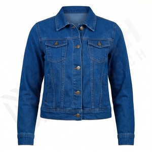 Veste en jean pour femme à col rabattu, grande taille, usage extérieur, tendance, décontractée, streetwear, vêtement, couleur personnalisée - Product Image 1