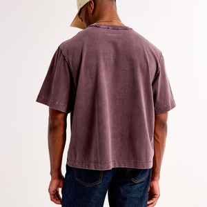 2025 hommes Street Style T-shirts en gros été décontracté mode hommes recadrée lavé Boxy Fit 100% coton - Product Image 2