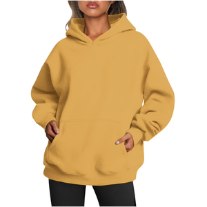 Sudaderas con capucha y sudaderas para mujer, Jersey holgado bordado, 100% algodón, Tops de moda, sudaderas con capucha impresas con logotipo personalizado para mujer - Product Image 5
