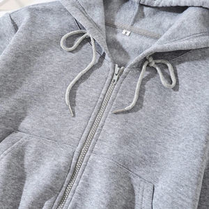 OEM Women <b>Cropped</b> <b>Hoodie</b> <b>Cropped</b> <b>Zip</b> <b>up</b> <b>Hoodie</b> Manufacturer Distressed Blank Unisex Oversized Custom logo - Product Image 4