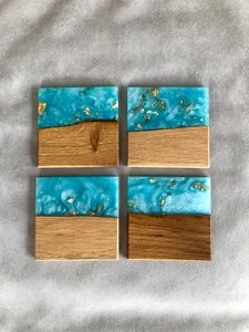 Natural Wood and Resin <b>Coasters</b> Set Classic Eco-Friendly <b>Drink</b> <b>Coasters</b> for Everyday Use Durable Home <b>Coasters</b> - Product Image 2