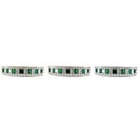 Bijoux de haute qualité en or blanc massif 18 carats, dernière conception, émeraude taille princesse en grappe, style classique pour soirée, directement de l'usine chinoise