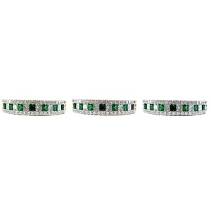 Bijoux de haute qualité en or blanc massif 18 carats, dernière conception, émeraude taille princesse en grappe, style classique pour soirée, directement de l'usine chinoise - Product Image 4