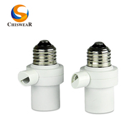 Portalámparas Chiswear de PC con Sensor de Luz Automático Día/Noche, Rosca E27/E26, Negro, AC 85-165V, Garantía de 5 Años para Jardín y Calle