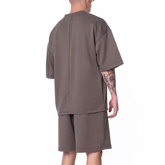 Premium Quality 100% Cotton 200 Gsm Breathable Oversized 2-Piece Casual Wear for Summer-Custom Screen Print Logo T-Shirt Sets · image 6
