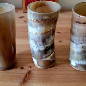 Verre à boire artisanal en corne naturelle |   Tasse en corne rustique unique - Product Image 4