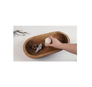 Bol à salade en bois, best-seller, bol à bougie en bois rectangulaire, nouveau look, bols de service alimentaire polis en provenance d'Inde, bon prix - Product Image 3