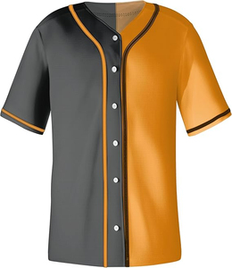 Men's Baseball Jerseys Breathable Short Sleeve Hip Hop Sports Casual Button Down Uniforms Blank Shirts Set - Product Image 4