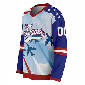 Uniforme de hockey sur glace respirant, impression par transfert thermique personnalisée, broderie, service OEM, maillot de hockey sur glace - Product Image 2