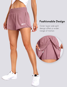 Jupe de tennis personnalisée pour femmes Tissu extensible mélangé d'élasthanne et de polyester avec short intégré Taille haute Coutures élastiques plates - Product Image 5