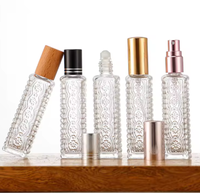 Botol Parfum Kaca Mewah Modern dengan Dekorasi Permukaan Embos, Ukuran Kustom 15ml 30ml 50ml 100ml
