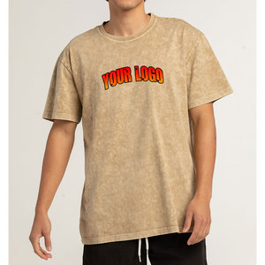 OEM Distressed Luxury Men 100% Cotton T-shirts pour hommes de haute qualité Blank Vintage Logo Custom Regular Fit Acid Washed Tee Shirt - Product Image 5
