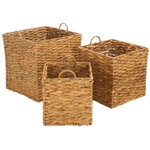 Juego de 3 Cestas Decorativas de Jacinto de Agua, Cesta de Almacenamiento Hecha a Mano, Venta al por Mayor, Ecológica, Hecha en Vietnam - Product Image 1