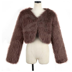 Veste d'hiver courte en fausse fourrure pour femme, prix d'usine, style court, haute qualité, fourrure synthétique, approvisionnement en gros - Product Image 3