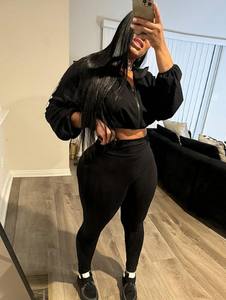 New Product Drawstring Waist Exposed Umbilical Top High Waist <b>Tight</b> Pants Set for Women - Product Image 3