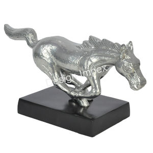 Tête de cheval en aluminium massif nickelé élégant cheval décoratif solide accessoires de cadeau d'affaires tête d'animal unique en métal - Product Image 5