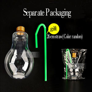 400ml 13oz Eco-Friendly Disposable <b>Light</b> <b>Bulb</b> Shape PET Plastic Bottle with LED Lamp for Party <b>Decoration</b> - Product Image 5