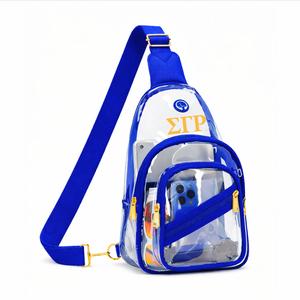 Sigma Gamma Rho <b>Clear</b> Crossbody Transparent Sling PVC Crossbody <b>Bag</b> <b>Clear</b> Security Approved Adjustable Shoulder <b>Bag</b> <b>For</b> <b>Travel</b> - Product Image 1