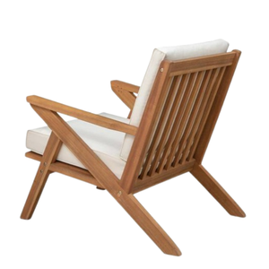 Sofá acolchado de un asiento, sillón de estilo moderno de mediados de siglo con reposabrazos de madera maciza para sala de estar, uso al aire libre - Product Image 3