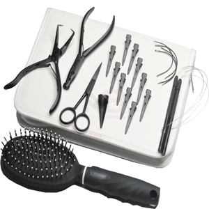 Kit d'outils de pinces pour extensions de cheveux en acier inoxydable, dernières nouveautés, avec couleurs personnalisées et qualité supérieure pour usage commercial - Product Image 2