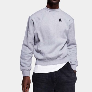 Jersey de cuello redondo de corte regular de invierno para hombre, sudadera con logotipo personalizado frontal, estampado Digital, patrón sólido, punto de algodón 100% - Product Image 2