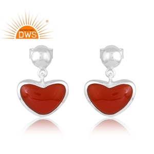 Diseño de tendencia, pendiente de piedras preciosas de ónix rojo Natural de Plata de Ley 925, joyería personalizada para mujer, regalo para ella - Product Image 1