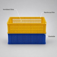 Caisses en plastique recyclables empilables et écologiques avec logo et couleur personnalisés pour le stockage et la logistique des fruits et légumes