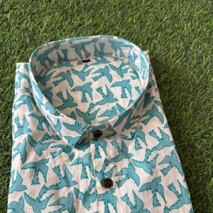 Vintage Cotton Printed <b>Shirt</b> Men Summer Material Loose Fit Casual Anti-Pilling 100% Cotton Printed Casual Print Pattern <b>Shirt</b> - Product Image 1