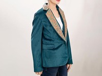 Gabardina de Terciopelo de Alta Calidad para Mujer con Diseño Transpirable de Cuero Genuino y Hermosa Decoración Artesanal
