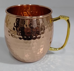 Tasse d'artisanat en métal en cuivre Finition en cuivre Tasse à boire de bière Mule de Moscou Tasses en cuivre - Product Image 1