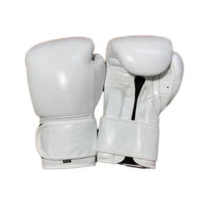 Guantes de Boxeo Blancos Personalizados de Alta Calidad, Cuero PU Elástico, Soporte de Muñeca con Cierre de Velcro, Impermeables para Entrenamiento Profesional - Product Image 1