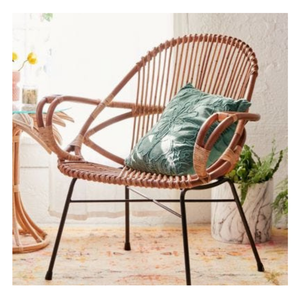 Silla ergonómica de ratán-Soporte elegante para el trabajo desde el hogar, mecedora de ratán natural-Diseño atemporal para guardería - Product Image 4