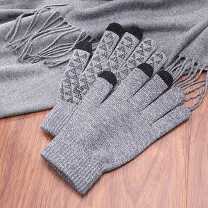 ถุงมือขี่จักรยานผู้ชายสีดำอบอุ่นสำหรับหน้าจอสัมผัสกันลื่นอะคริลิคสำหรับกีฬาฤดูหนาวและกิจกรรมกลางแจ้ง - Product Image 1