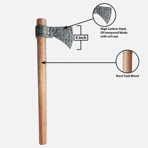Handmade Customizable Industrial Grade <b>Viking</b> <b>Axe</b> Hatchet with High Carbon Steel <b>Axe</b> Head and Wood Handle 3-Year Warranty - Product Image 1