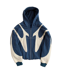 Sweat à capuche personnalisé en tissu pour hommes, coton décontracté, surdimensionné, fermeture éclair, logo en relief pour unisexe, personnalisé, 500 g/m², 400 g/m², 350 g/m² - Product Image 3