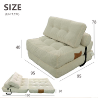 Canapé-lit moderne pliable et extensible en tissu bouclette, sans armature, pour salon et chambre d'amis