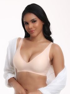 Soutien-gorge en V profond personnalisé soutien-gorge Push Up coupe basse pour les femmes rembourré confortable lissage sans fil soutiens-gorge de levage sans couture Bralette pour les femmes - Product Image 5