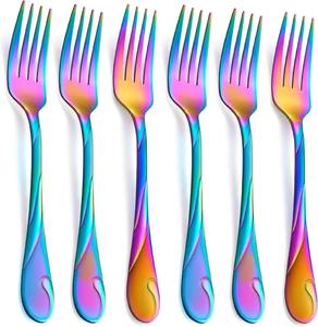 Conception de finition ustensiles de cuisine en acier inoxydable ensemble de couverts entièrement en métal conception arc-en-ciel outils de couverts brillant ensemble de couverts - Product Image 2