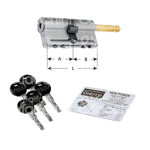 CYLINDRE DE SÉCURITÉ PRÉPARÉ POUR LE NOUVEAU BOUTON D'ALIMENTATION Chrome satiné Carte de sécurité 5 clés réversibles - Product Image 1