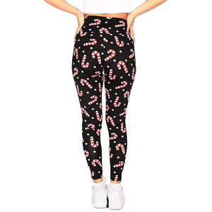 Leggings de Yoga Gruesos Antibacterianos con Estampado por Sublimación, Transpirables, de Poliéster/Spandex, de Cintura Alta, Diseño Personalizado para Mujer, Pakistán - Product Image 3