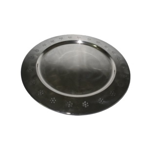 Plaque de chargeur en métal de serveur de nourriture tendance supérieure pour la vaisselle de restaurant à la maison utilisation de restauration assiettes de chargeur de service arrondies - Product Image 3