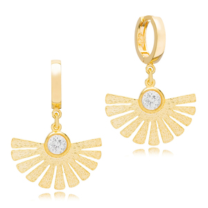 Boucles d'oreilles élégantes en forme d'éventail pierre de Zircon clair bijoux faits à la main en argent Sterling 925 - Product Image 3
