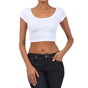 Wholesale Women Fashion Custom Logo Shirt <b>Sexy</b> Summer Plain <b>Crop</b> <b>Tops</b> - Product Image 1