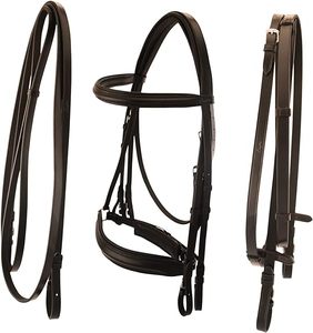 Brida de doma doble para caballos con dos Riendas de cuero Producto caballo Premium - Product Image 1