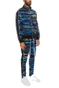 Traje deportivo para correr de tela de satén personalizado Unisex, ropa de calle estampada para hombre, chándal de moda con cremallera, opción de talla grande personalizada - Product Image 4