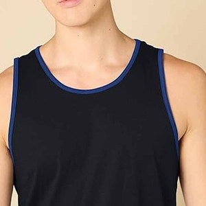 New Style Wholesale Breathable Knitted Sleeveless Polyester/Cotton <b>Drop</b> Armhole Tank Top for Men Workout Gym - Product Image 5