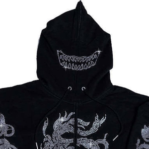 High Quality Streetwear Wholesale Rate with Cotton blended <b>Men</b> <b>Men</b> Rhinestone Hoodies With Custom Rhinestone Hoodie - Product Image 6