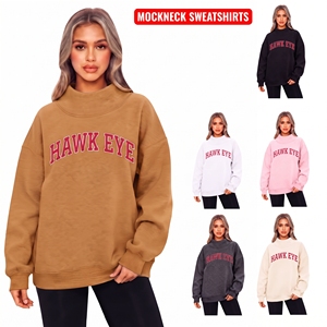 Sudadera Personalizada con Cuello Alto para Mujer, 360g, Felpa Gruesa, Estilo Americano Oversize, Venta al Por Mayor - Product Image 1